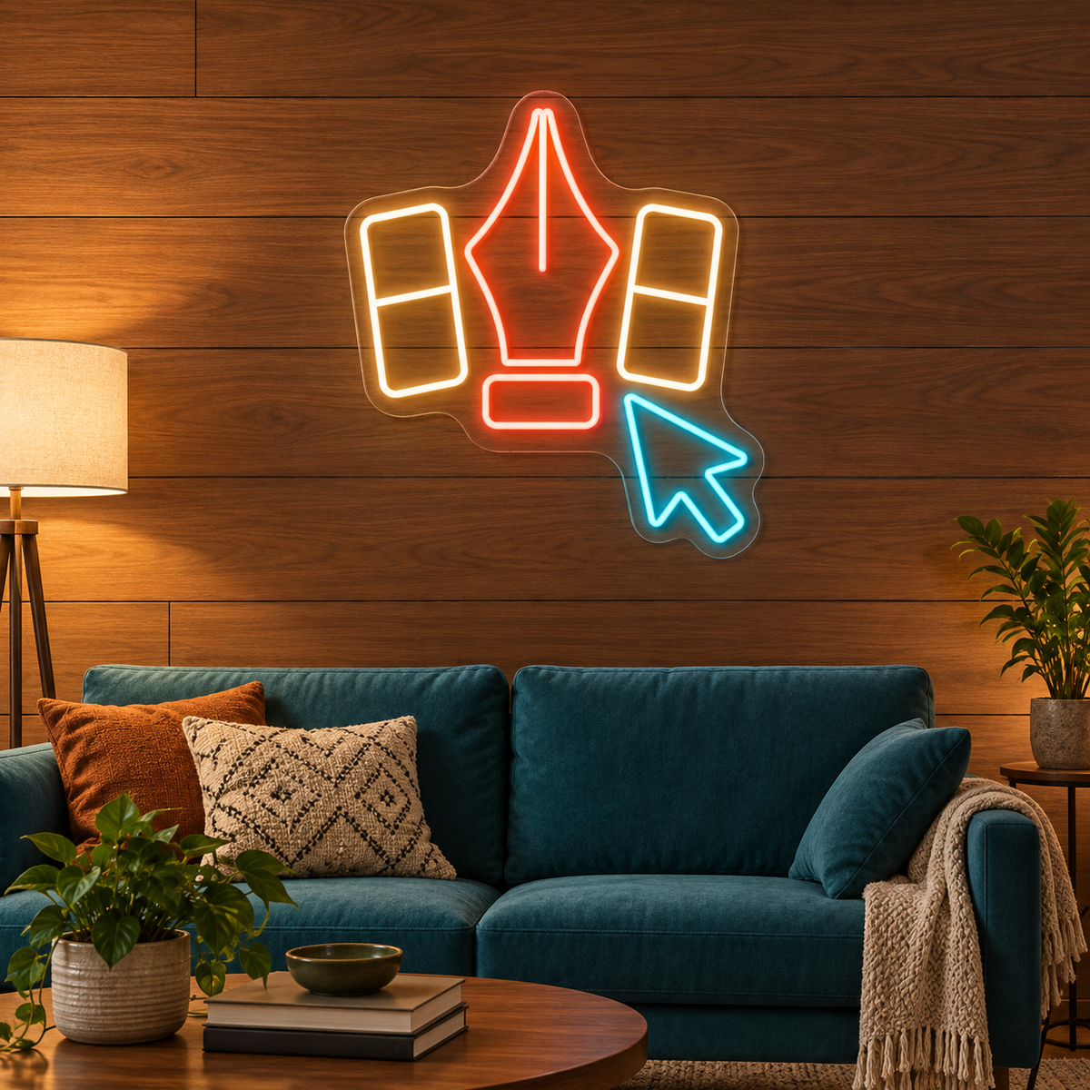 Pen Nib & Cursor LED Neon Sign for Design Studios - interior setting