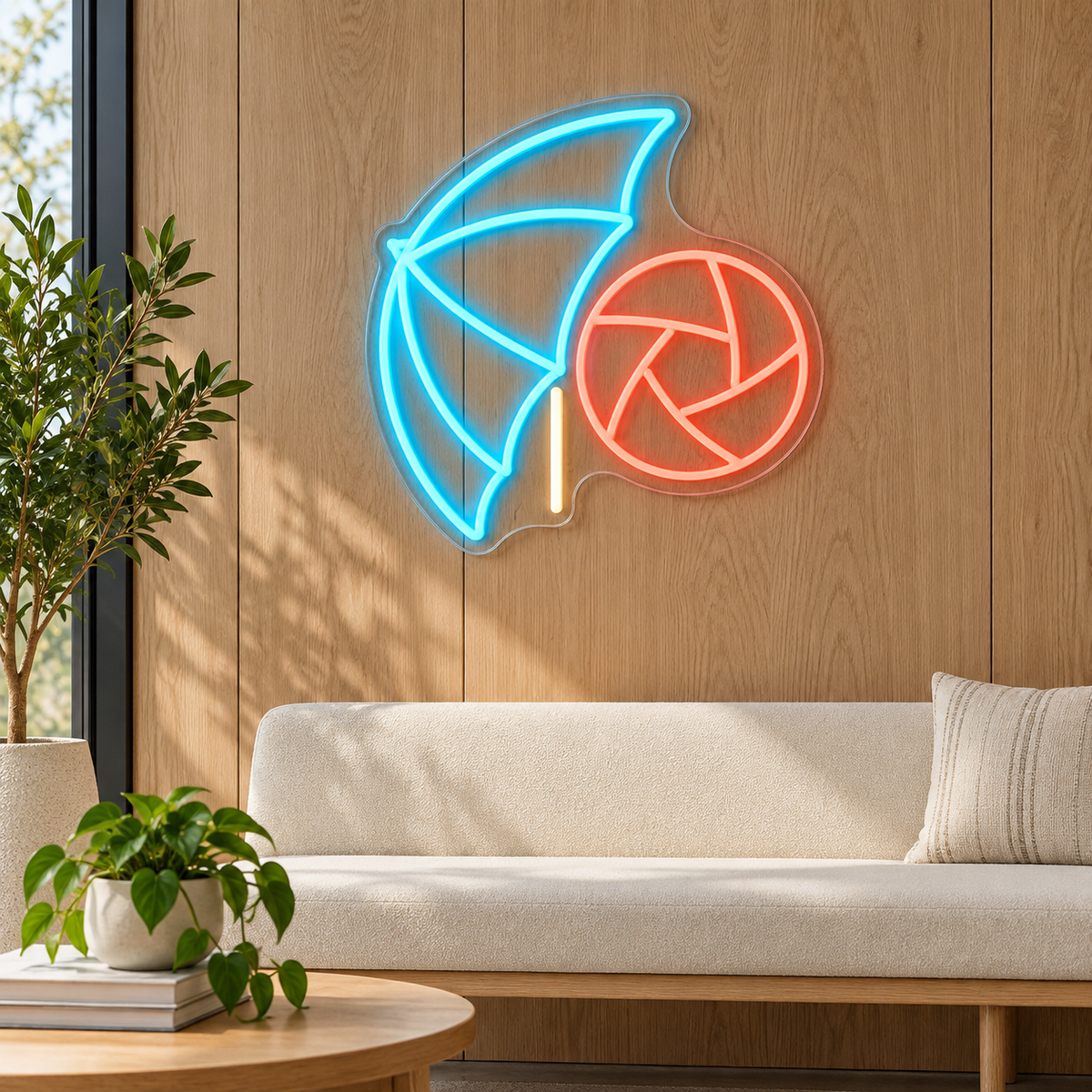 Photography Umbrella & Aperture LED Neon Sign for Photography Schools - interior setting