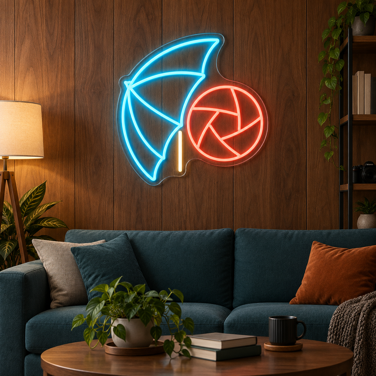 Photography Umbrella & Aperture LED Neon Sign for Photography Schools - interior setting