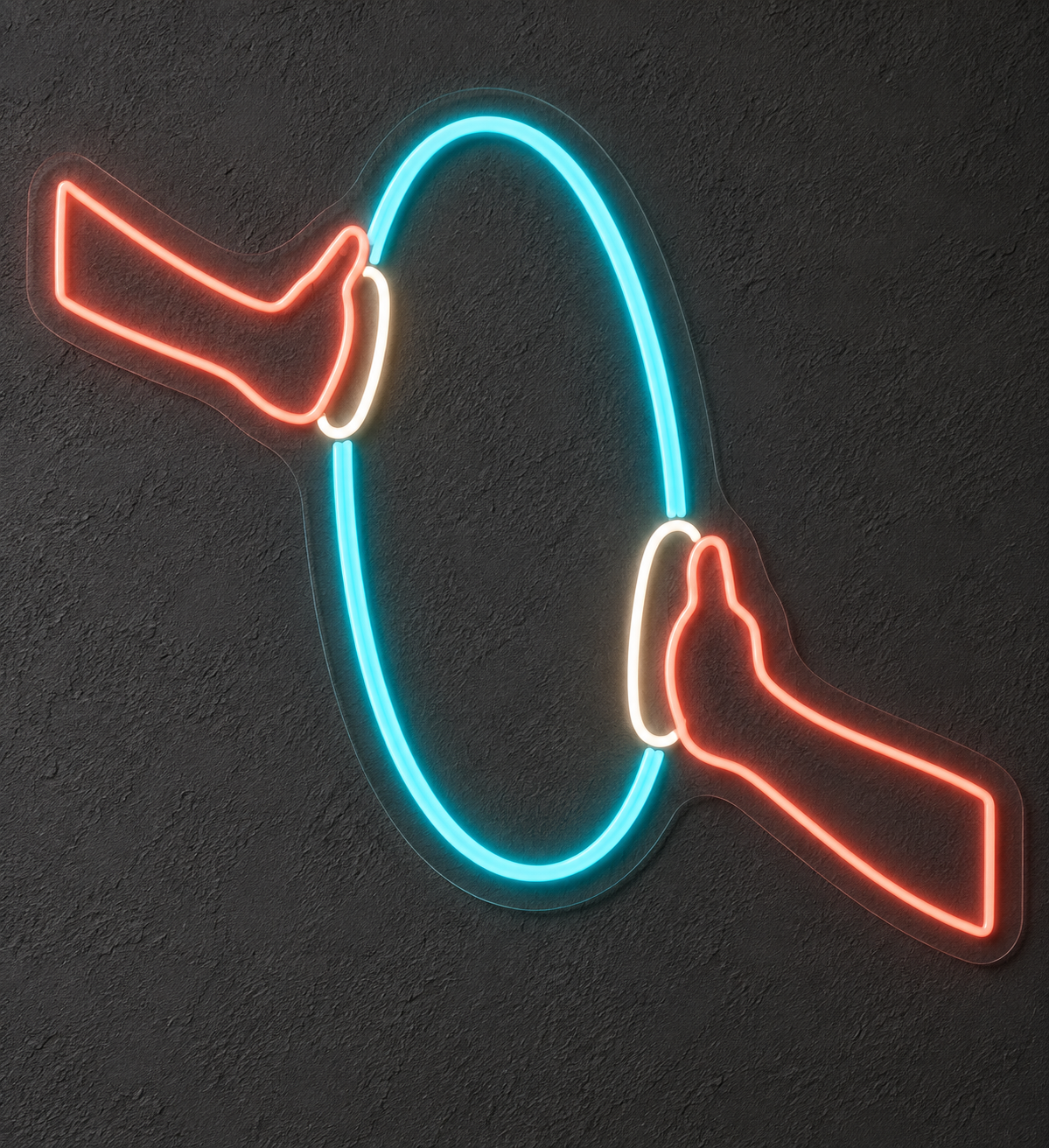 Pilates Ring & Hands LED Neon Sign for Pilates Studios - design reference