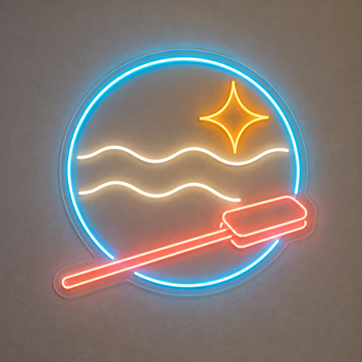 Pool Tool & Waves LED Neon Sign for Pool Service Offices - design reference