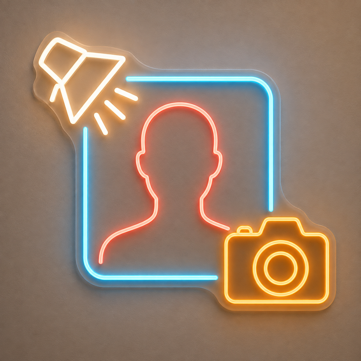 Portrait & Studio Light LED Neon Sign for Passport Photo Shops - design reference