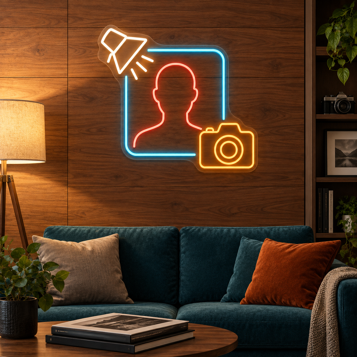 Portrait & Studio Light LED Neon Sign for Passport Photo Shops - interior setting
