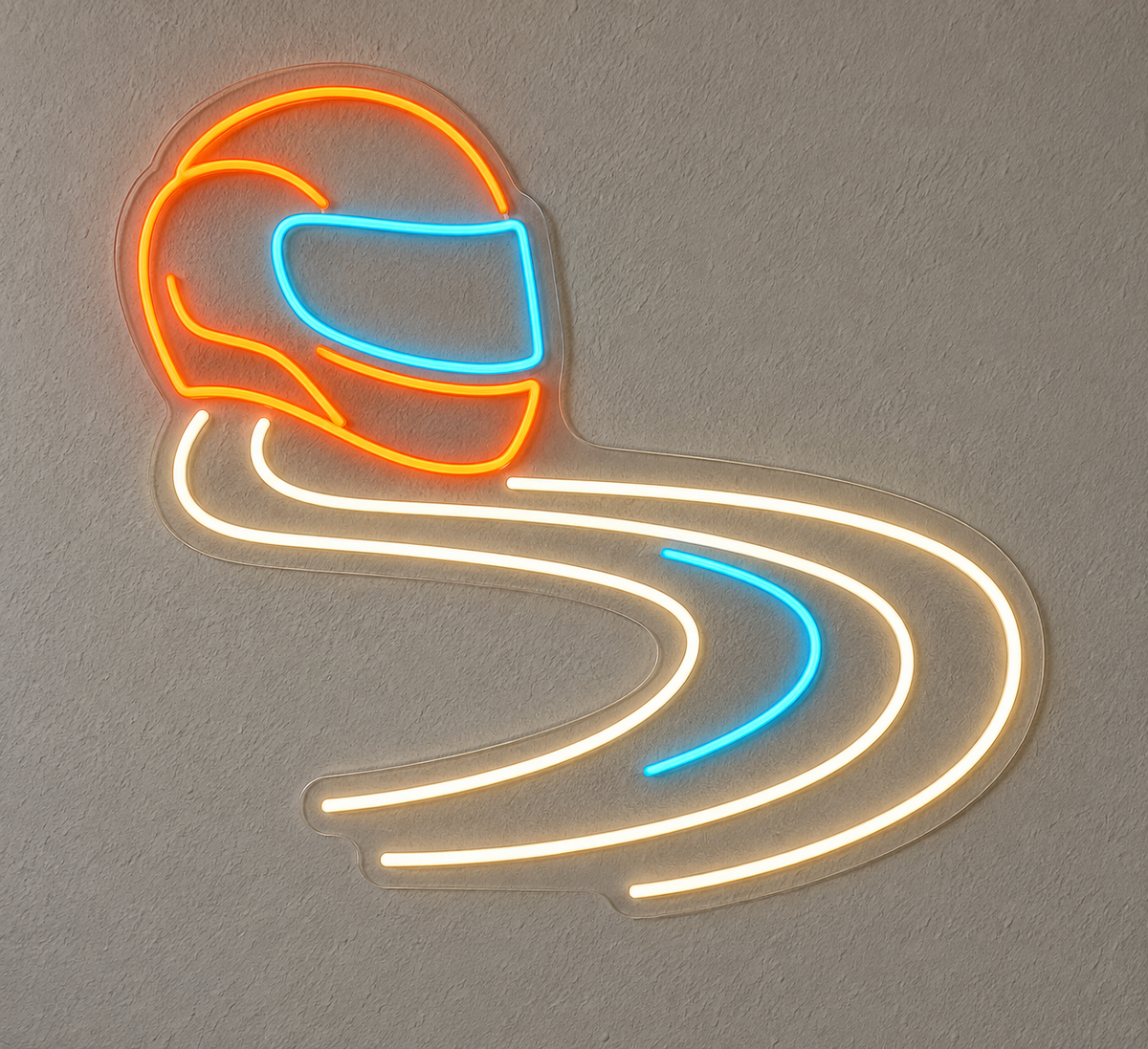 Helmet & Racing Track LED Neon Sign for Race Tracks - design reference
