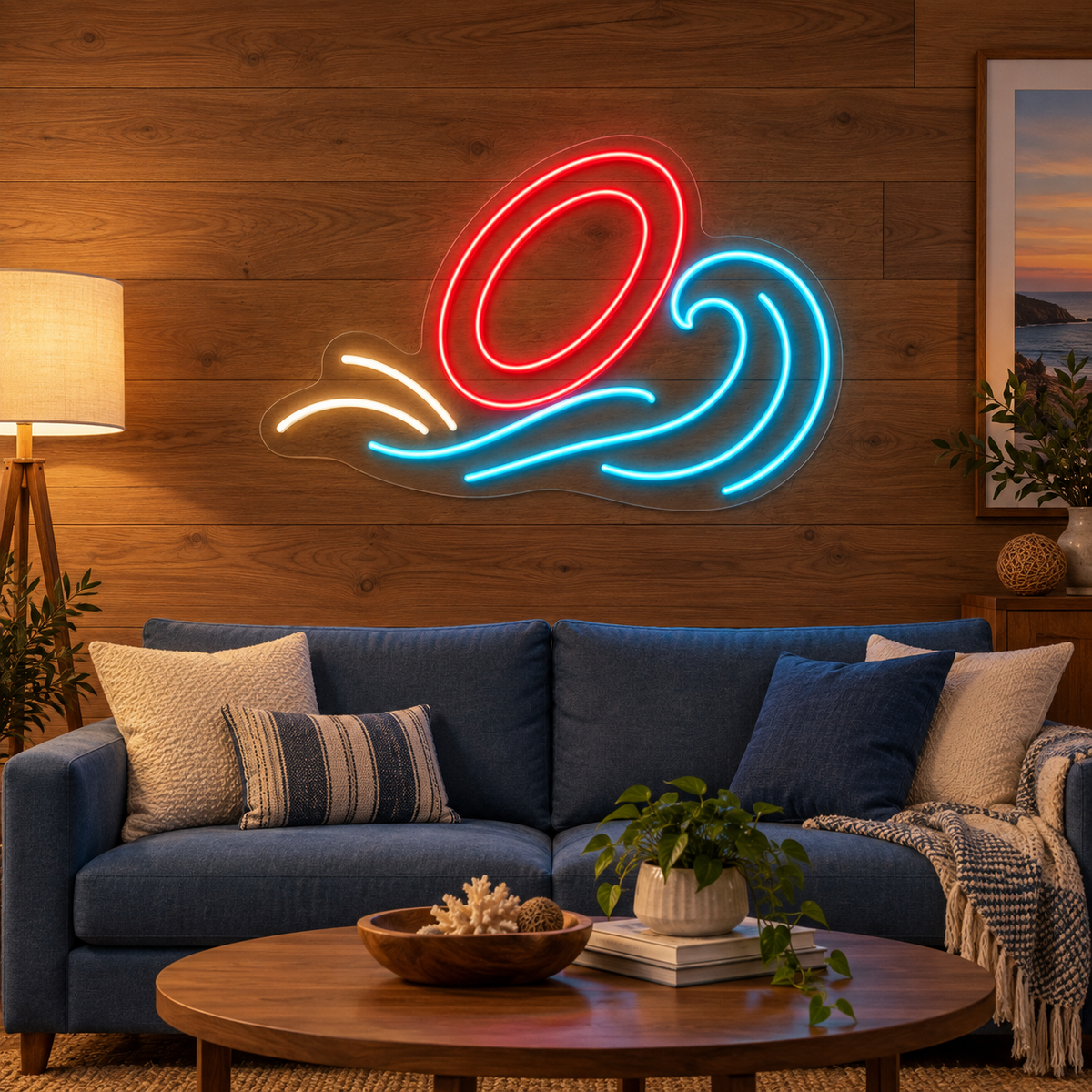 Swim Ring & Wave LED Neon Sign for Water Parks - interior setting