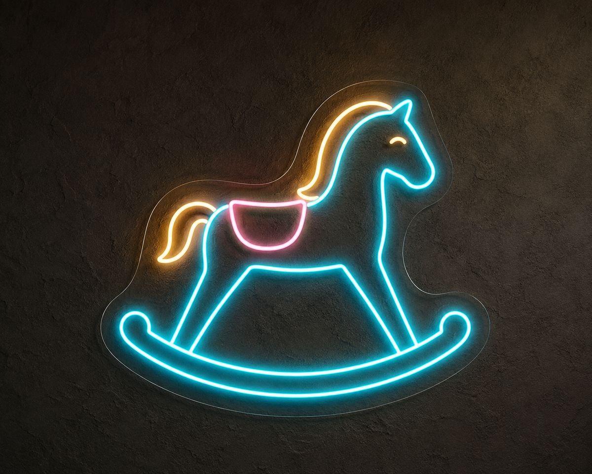 Rocking Horse LED Neon Sign for Playful Rooms - design reference