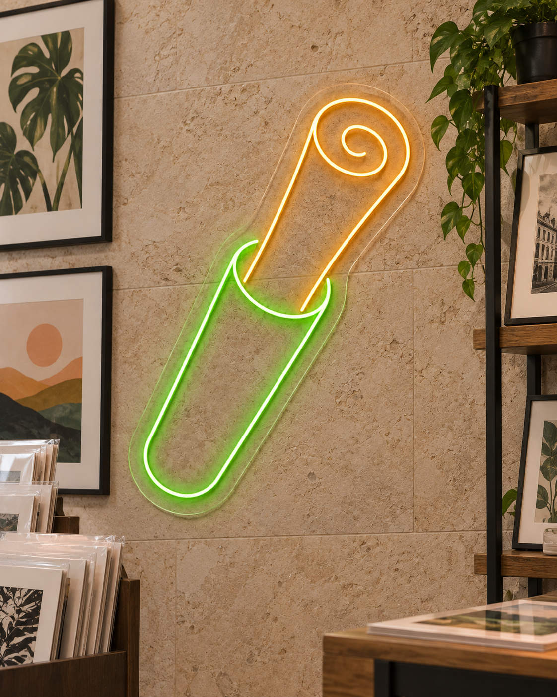 Rolled Poster in Tube LED Neon Sign for Poster Shops - interior setting