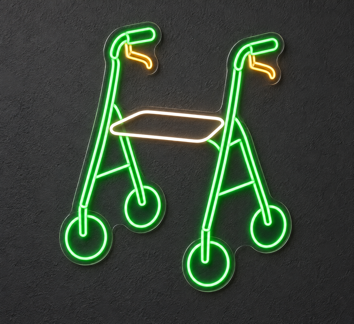 Rolling Walker LED Neon Sign for Mobility Showrooms - design reference