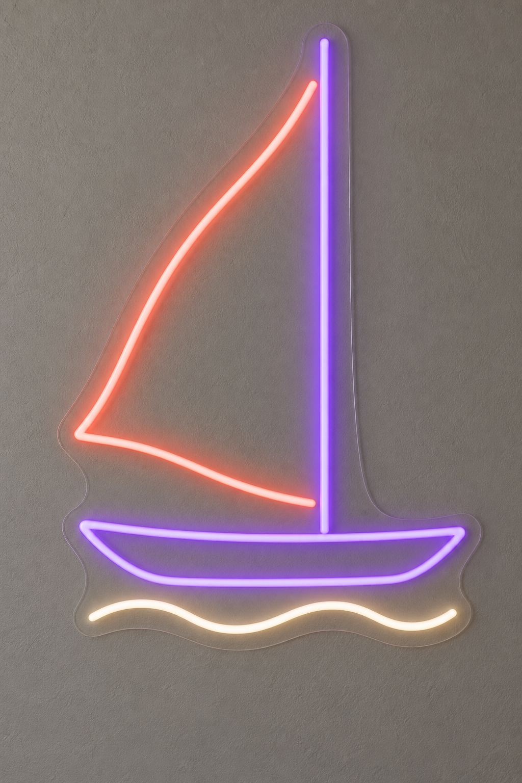 Sailboat with Single Sail LED Neon Sign for Sailing Spaces - design reference