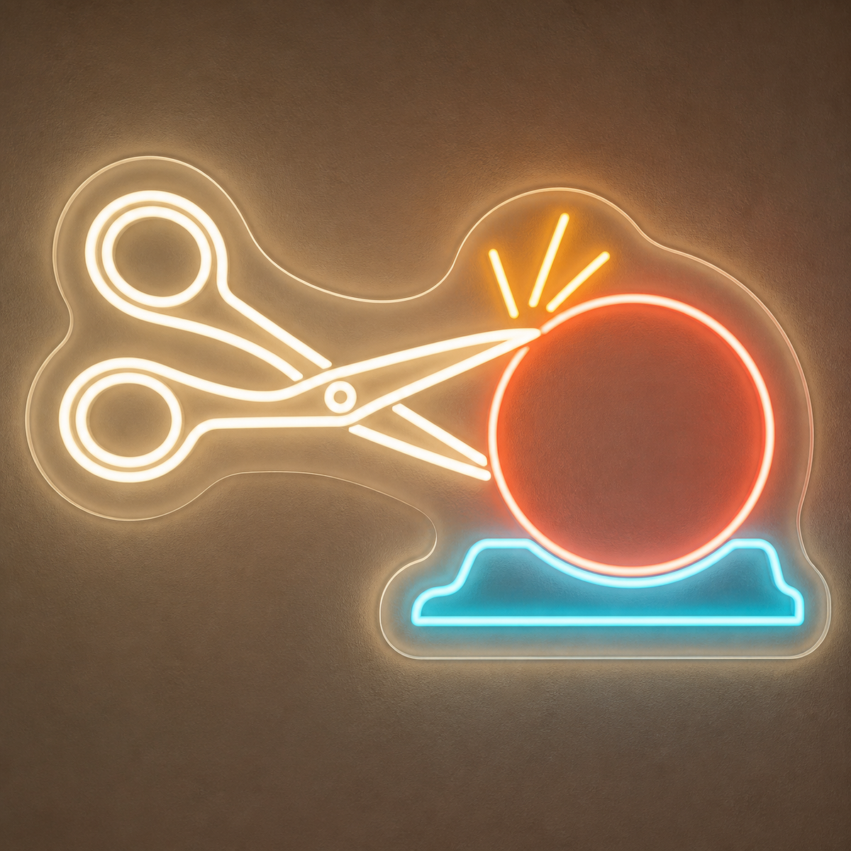 Scissors & Sharpening Wheel LED Neon Sign for Scissor Sharpening Shops - design reference