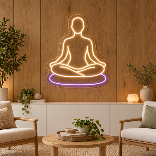 A Moment of Stillness LED Neon Sign for Meditation Centers - interior setting