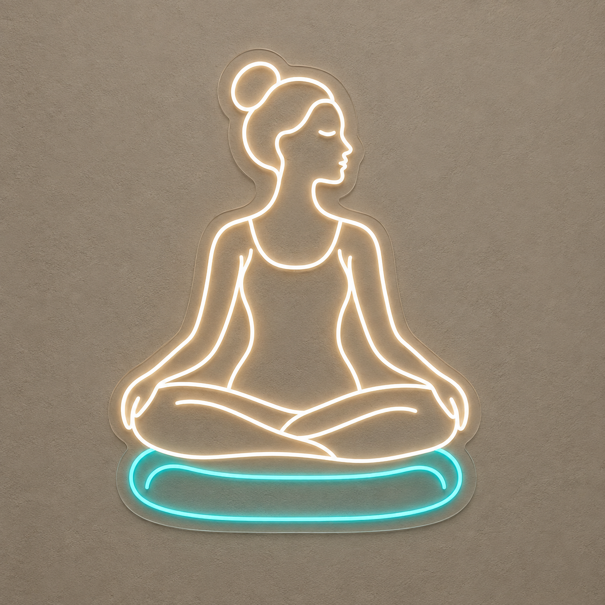Seated Meditation Woman LED Neon Sign for Meditation Centers - design reference