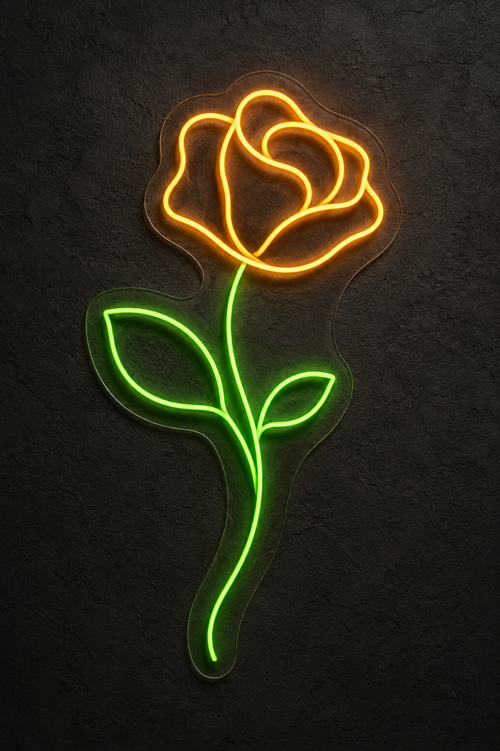 Single Rose LED Neon Sign for Floral Spaces - design reference