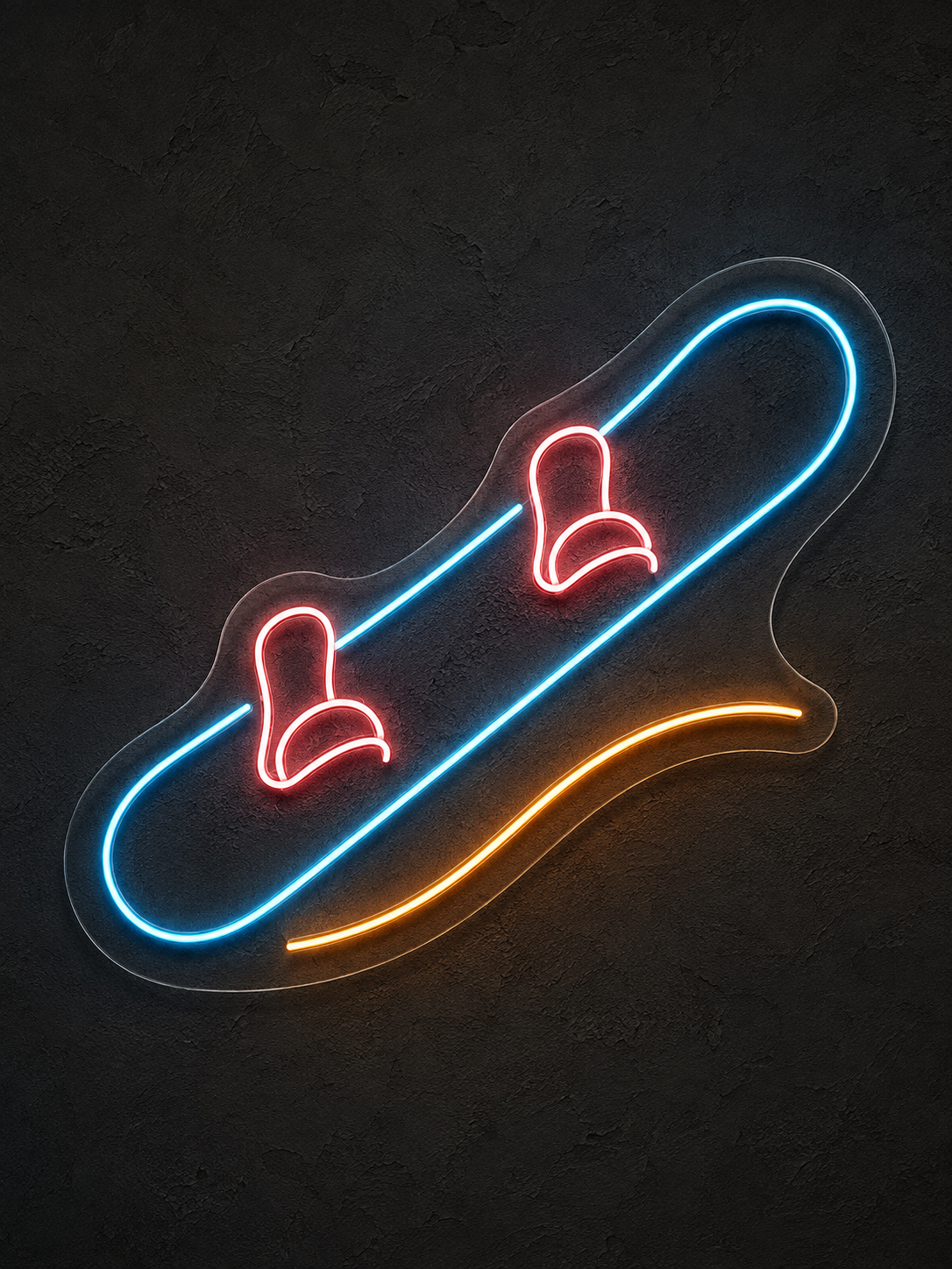 Snowboard and Slope LED Neon Sign for Snowboard Spaces - design reference