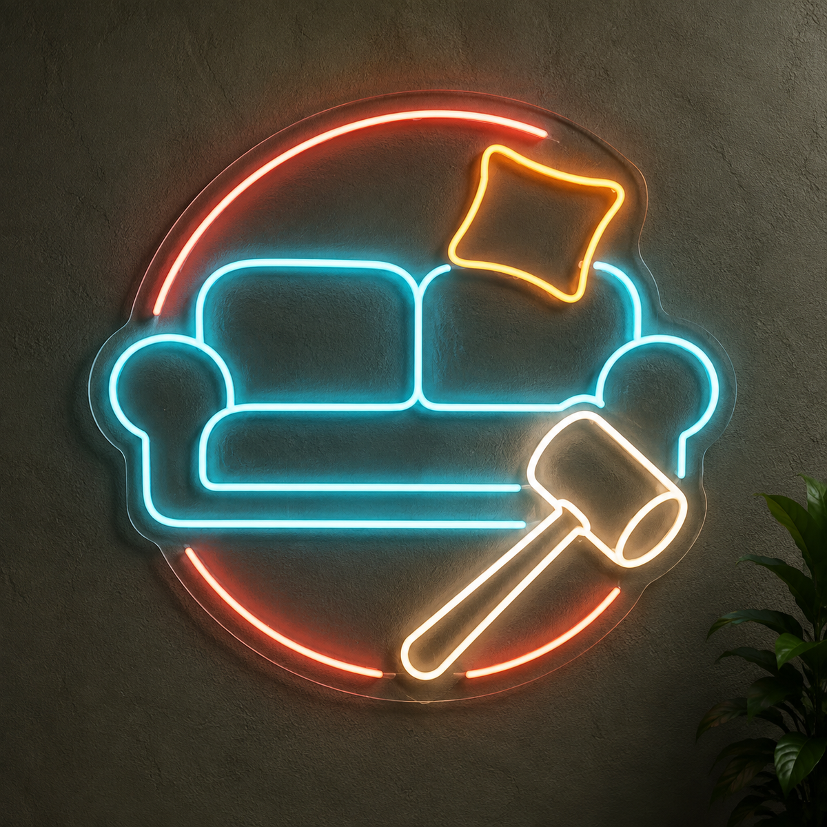 Sofa & Cushion LED Neon Sign for Furniture Repair Shops - design reference