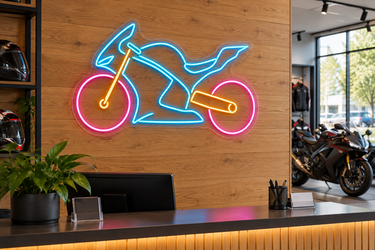 Sport Motorcycle LED Neon Sign for Motorcycle Spaces - interior setting