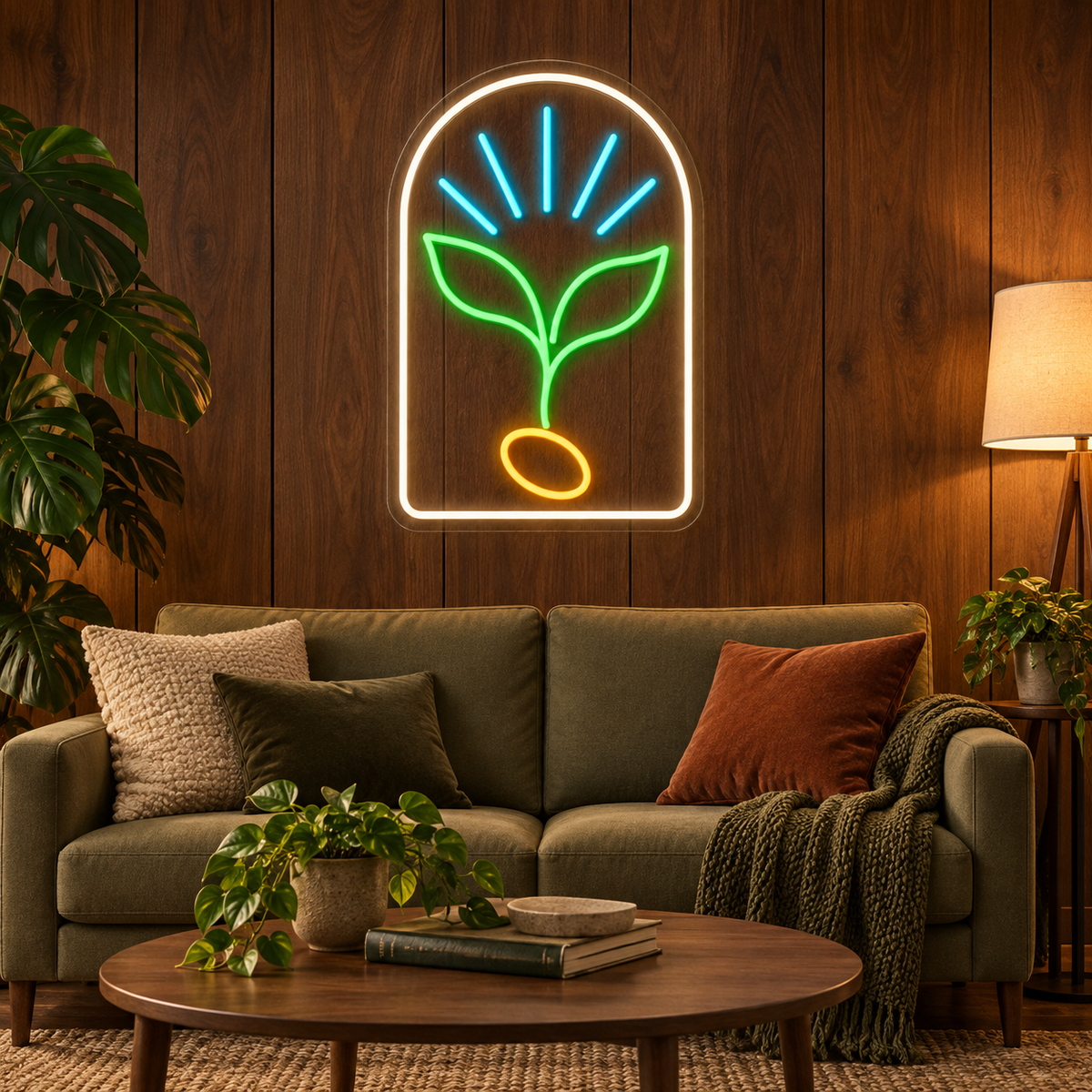 Seed of Possibility LED Neon Sign for Botanical Gardens - interior setting