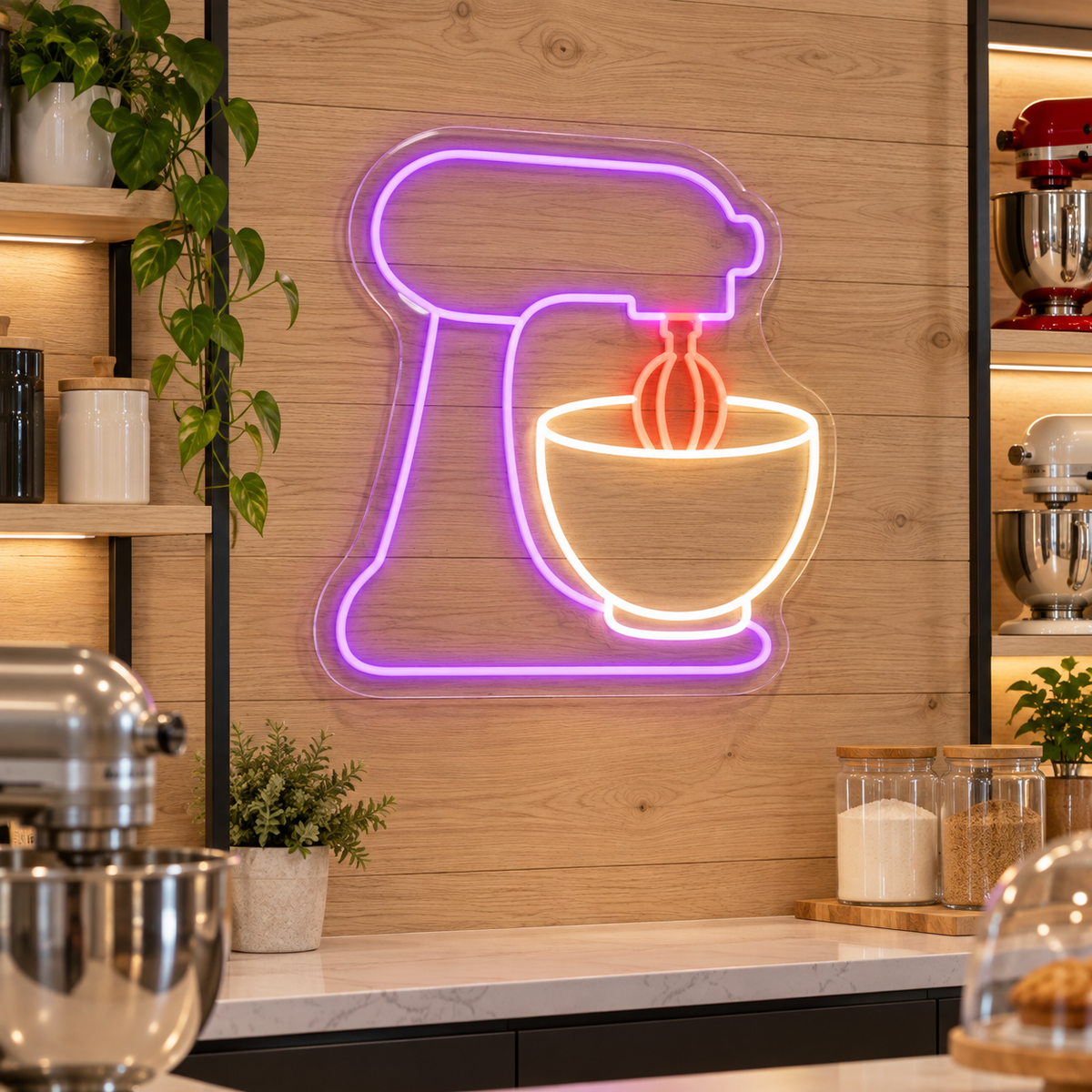 Stand Mixer LED Neon Sign for Baking Corners - interior setting