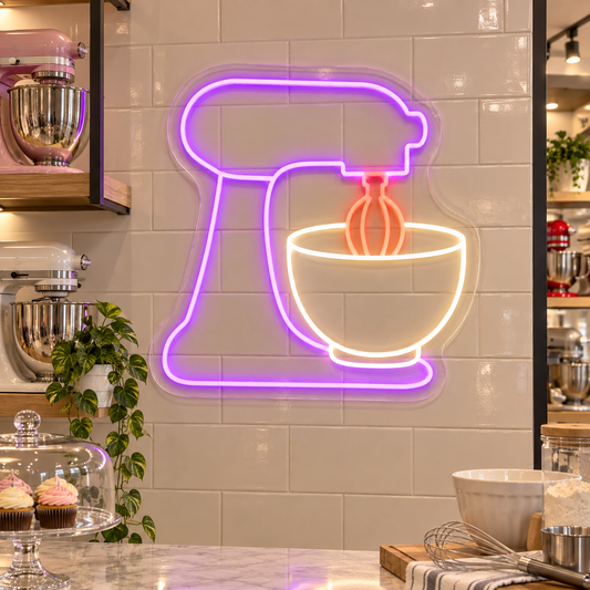 Stand Mixer LED Neon Sign for Baking Corners - interior setting