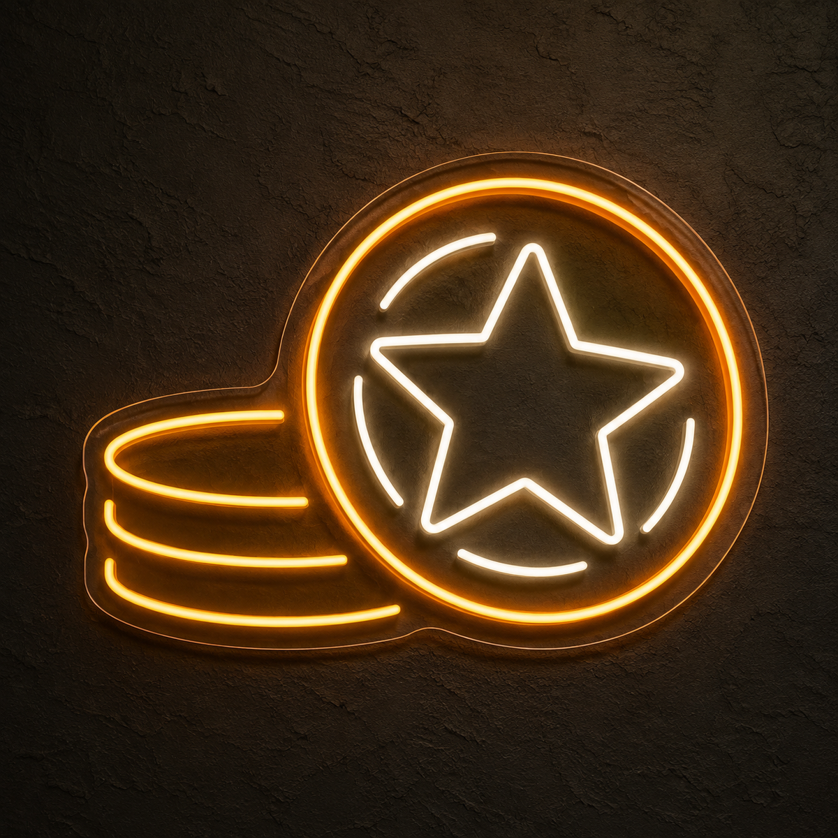 Star Coin Stack LED Neon Sign for Coin Collectors - design reference