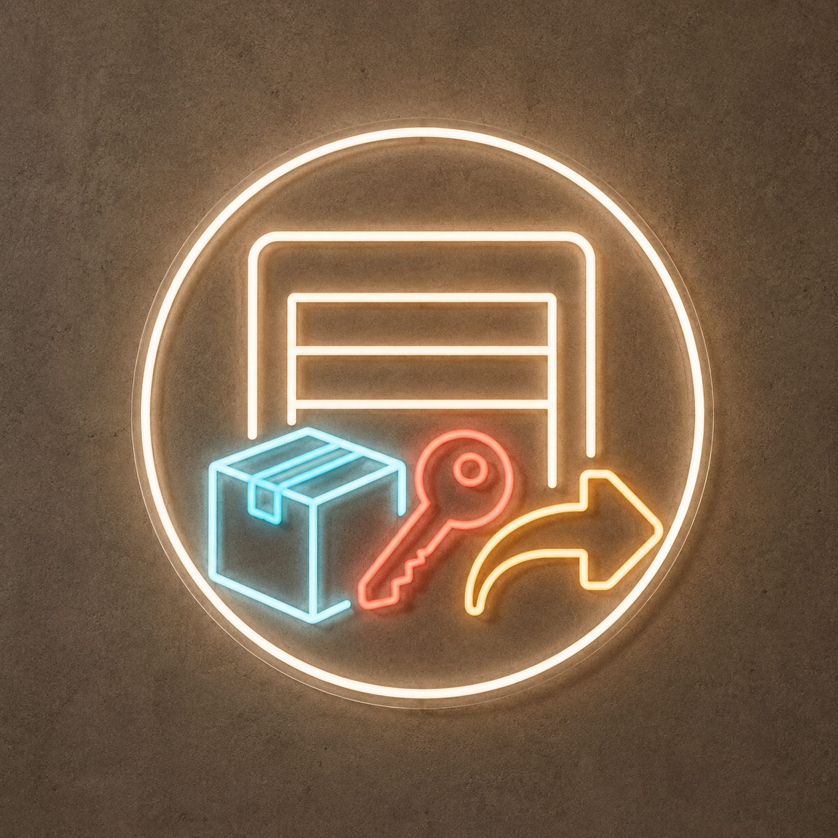 Storage Door & Parcel LED Neon Sign for Self Storage Offices - design reference