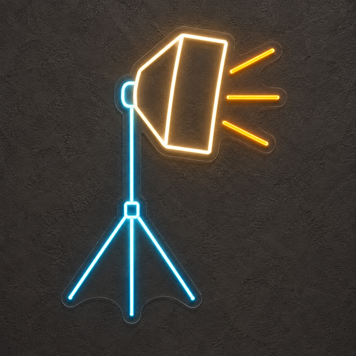 Angled Softbox & Tripod LED Neon Sign for Photo Studios - design reference