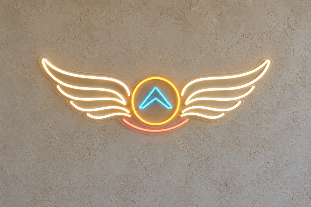 Wings of Ambition LED Neon Sign for Flight Schools - design reference