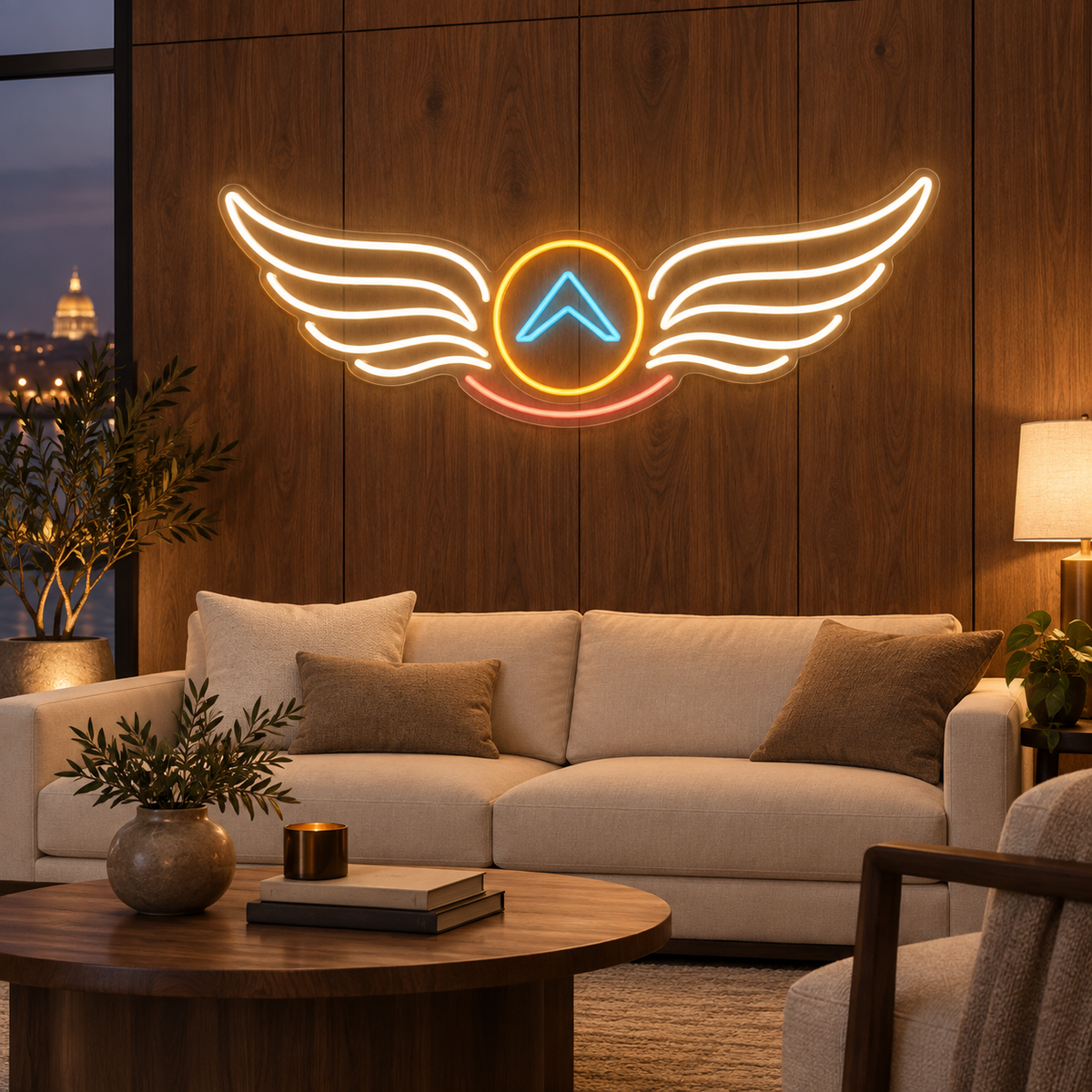 Wings of Ambition LED Neon Sign for Flight Schools - interior setting