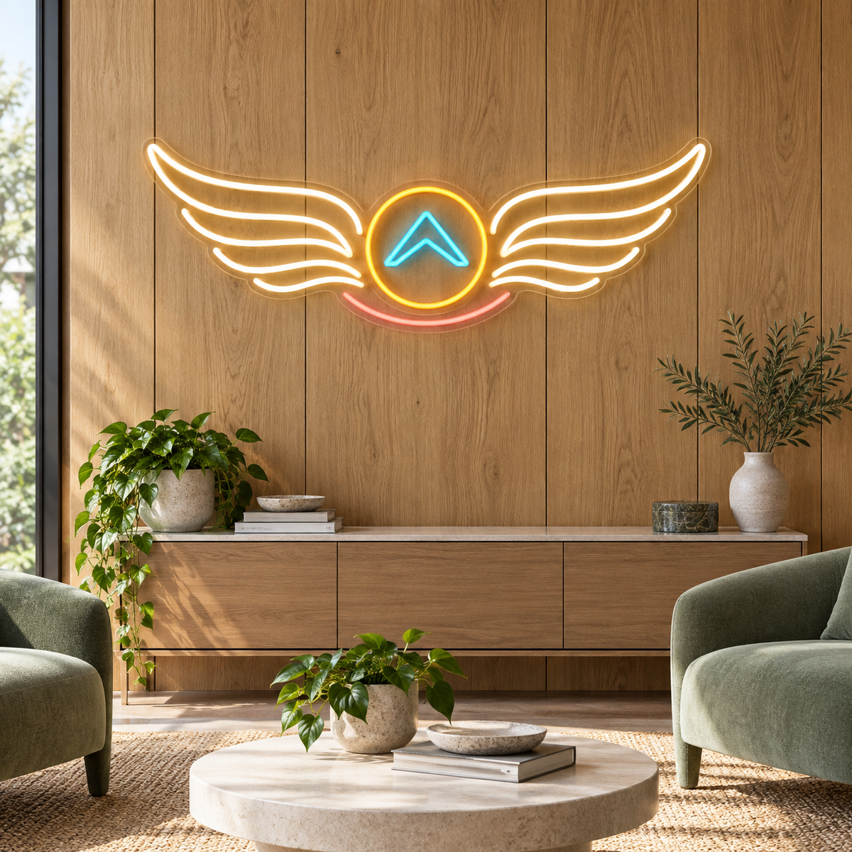 Wings of Ambition LED Neon Sign for Flight Schools - interior setting