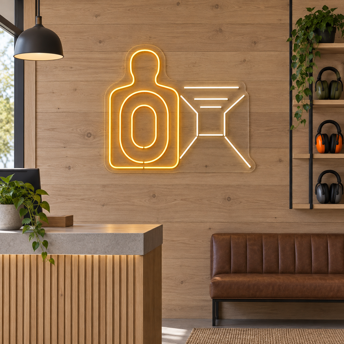 Target & Shooting Lane LED Neon Sign for Shooting Ranges - interior setting