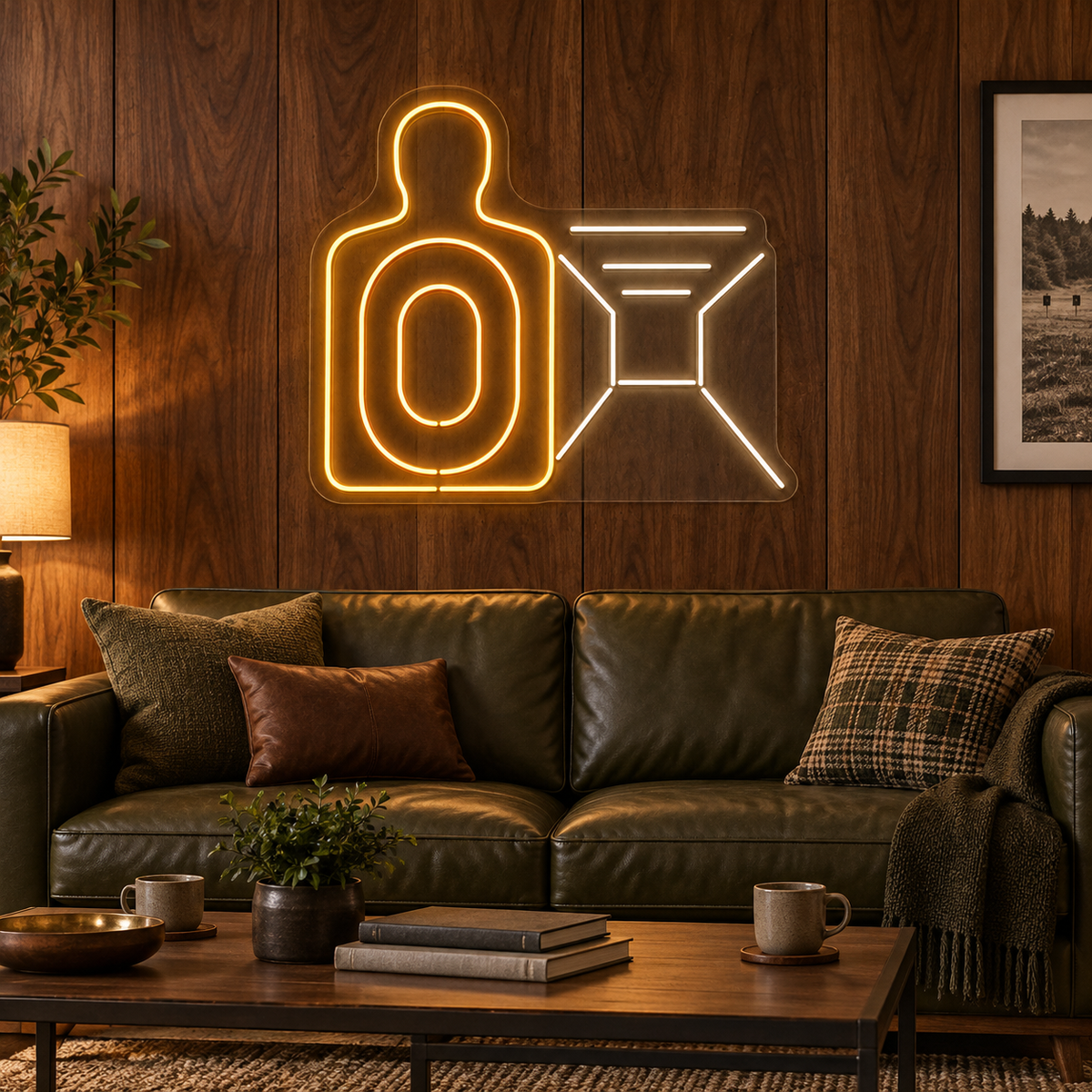 Target & Shooting Lane LED Neon Sign for Shooting Ranges - interior setting