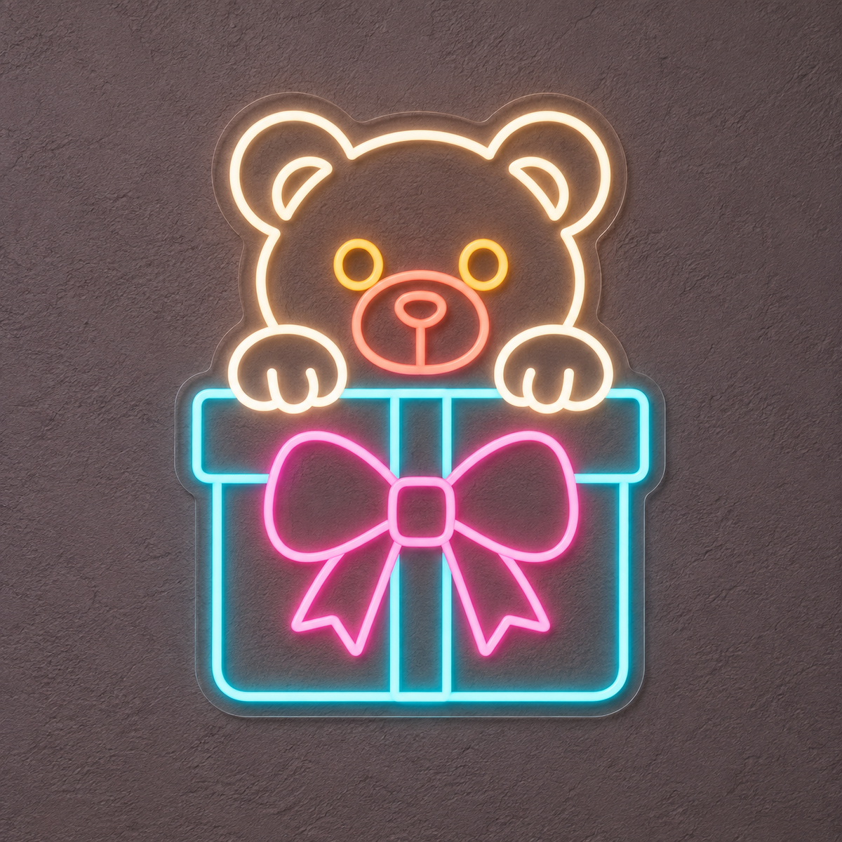 Teddy Bear Gift LED Neon Sign for Kids' Party Venues - design reference