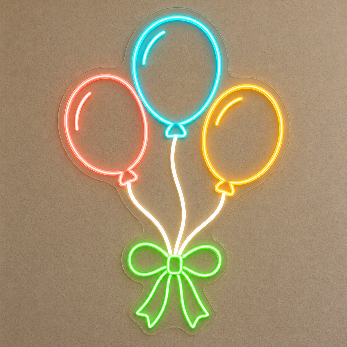 Balloons & Ribbon LED Neon Sign for Indoor Playgrounds - design reference