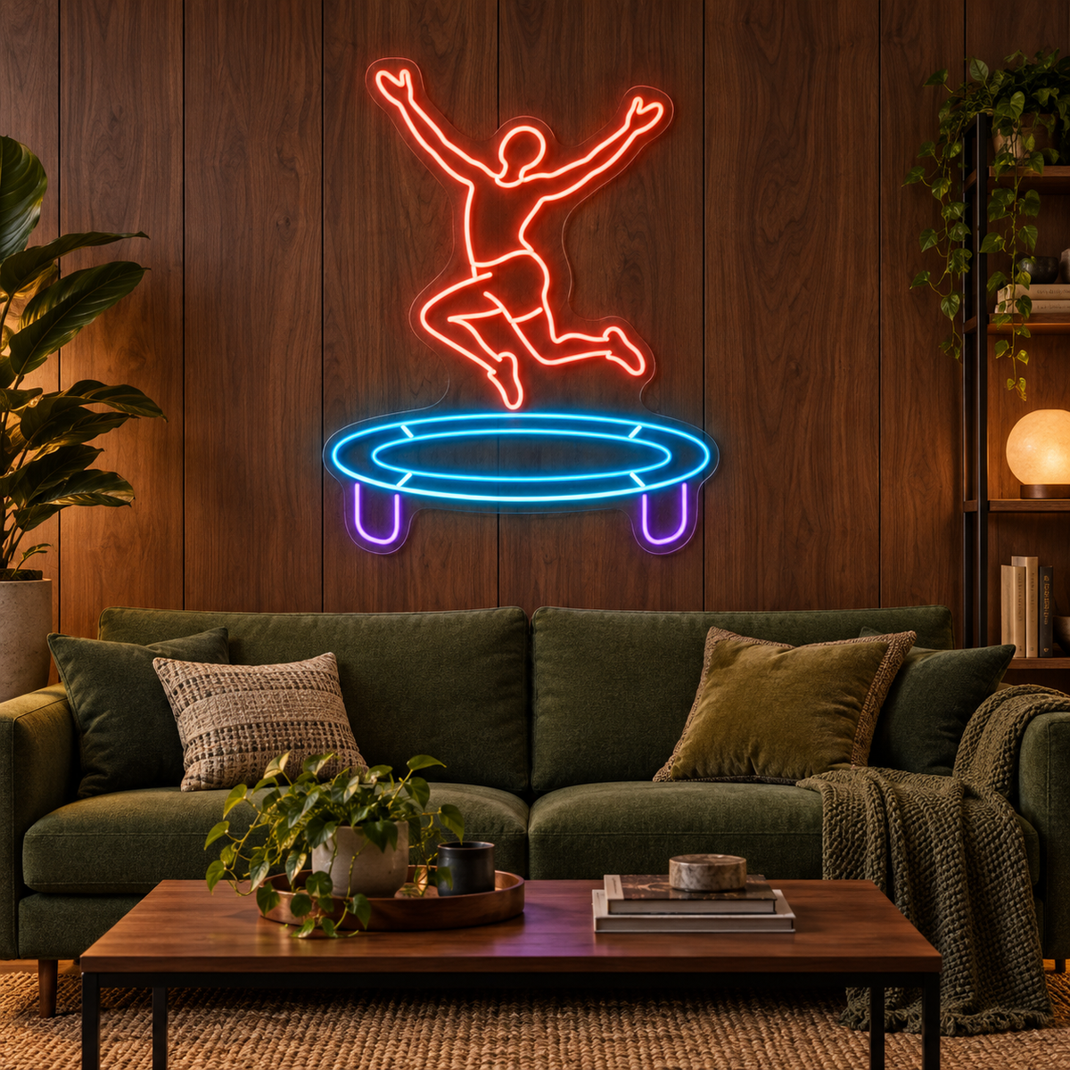 Trampoline Jump LED Neon Sign for Trampoline Parks - interior setting
