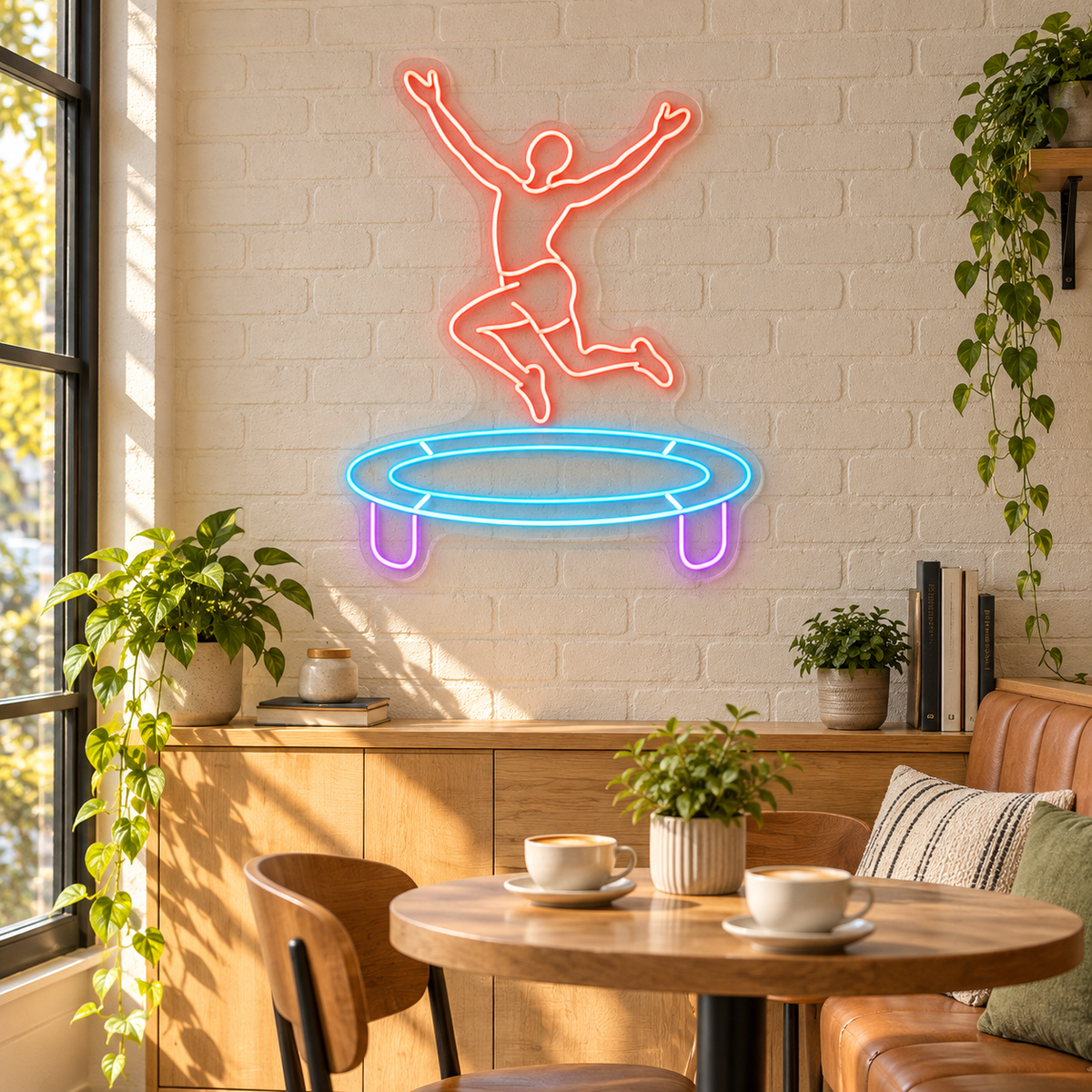 Trampoline Jump LED Neon Sign for Trampoline Parks - interior setting