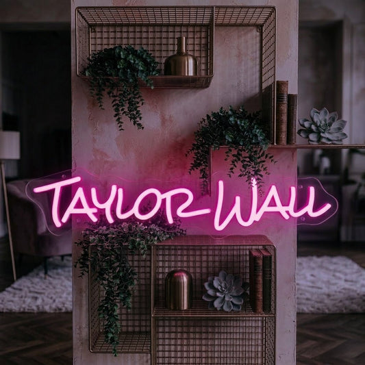 Taylor Wall Script LED Neon Sign for Bedroom Personalized Name Wall Decor Light
