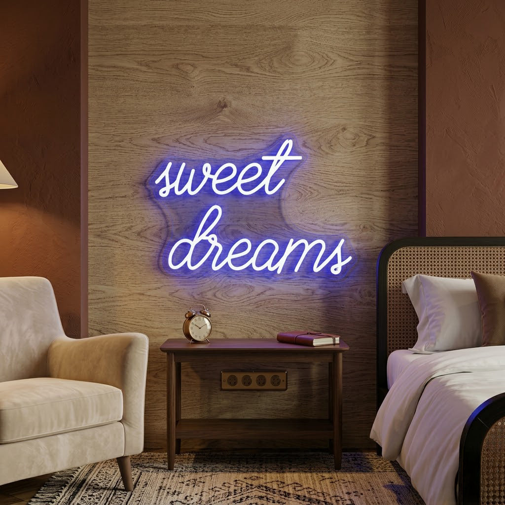 Sweet Dreams LED Neon Sign for Bedroom, Aesthetic Room & Night Light Decor