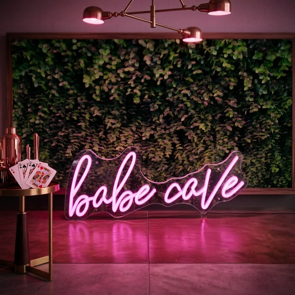 Babe Cave LED Neon Sign for Bedroom, Beauty Room & Girls Room Decor
