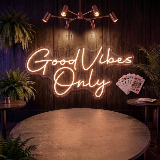 Good Vibes Only LED Neon Sign for Bedroom, Bar & Room Decor