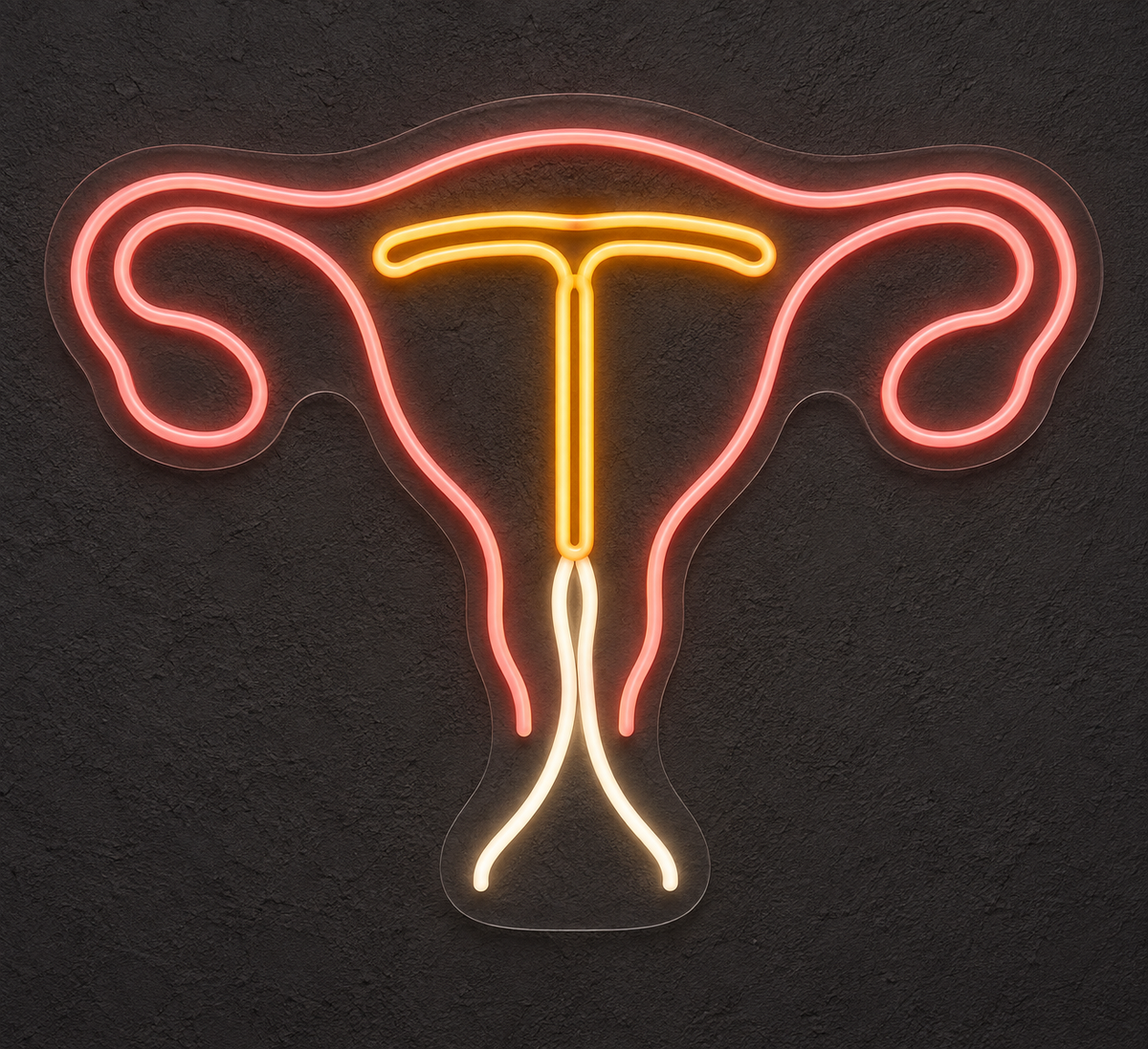 Uterus & IUD LED Neon Sign for Family Planning Clinics - design reference