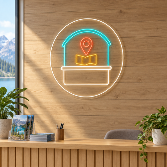 Visitor Kiosk & Map LED Neon Sign for Visitor Centers - interior setting