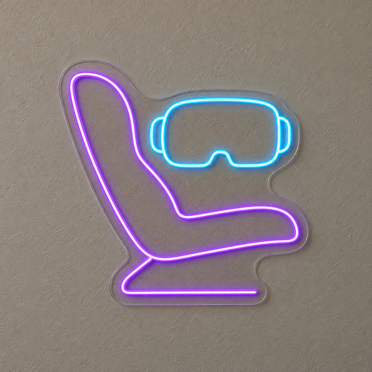 VR Headset & Simulator LED Neon Sign for VR Arcades - design reference