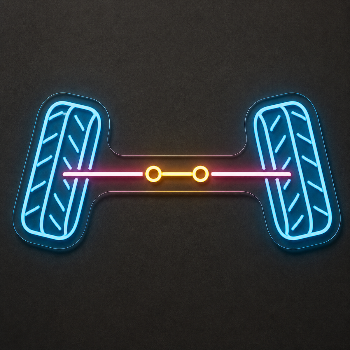 Wheel Alignment LED Neon Sign for Workshop Walls - design reference