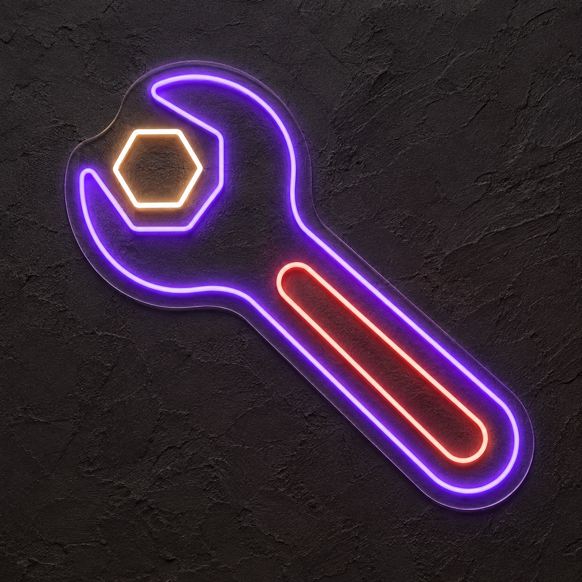 Wrench and Hex Nut LED Neon Sign for Hardware Shops - design reference
